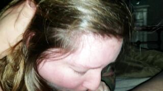 Amateur Wifey Blows Dick and Eats Cum