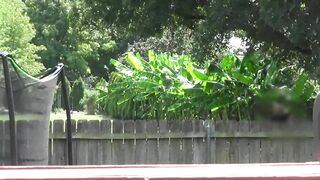 She Blows him off with her Soft Soak Lips QUICKLY while the Neighbors is just Yards away...RISKY!