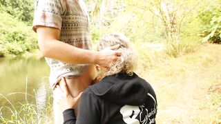 Bae Blonde mom by the River (public)