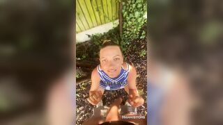 NSFW SLUTTY BLONDE CHEERLEADER BLOWS PENIS