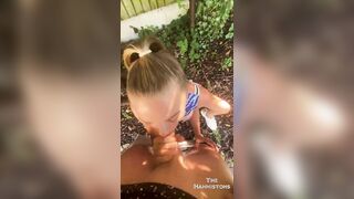 NSFW SLUTTY BLONDE CHEERLEADER BLOWS PENIS