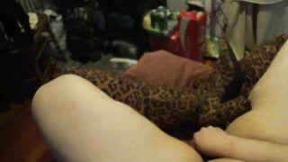 NEW-Close up of Glass Sex Toy being Shoved in my Soak Cunt W/ Newest Babe Boots On!