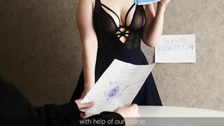 Sex Lesson with Hottie Huge Booty Professor Ended with Cumshot into her Tight Twat | Yummy Dove PAWG cougar