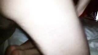 Cuckold Hubby Submissively Films Someone's Cum on Fiance's Snatch
