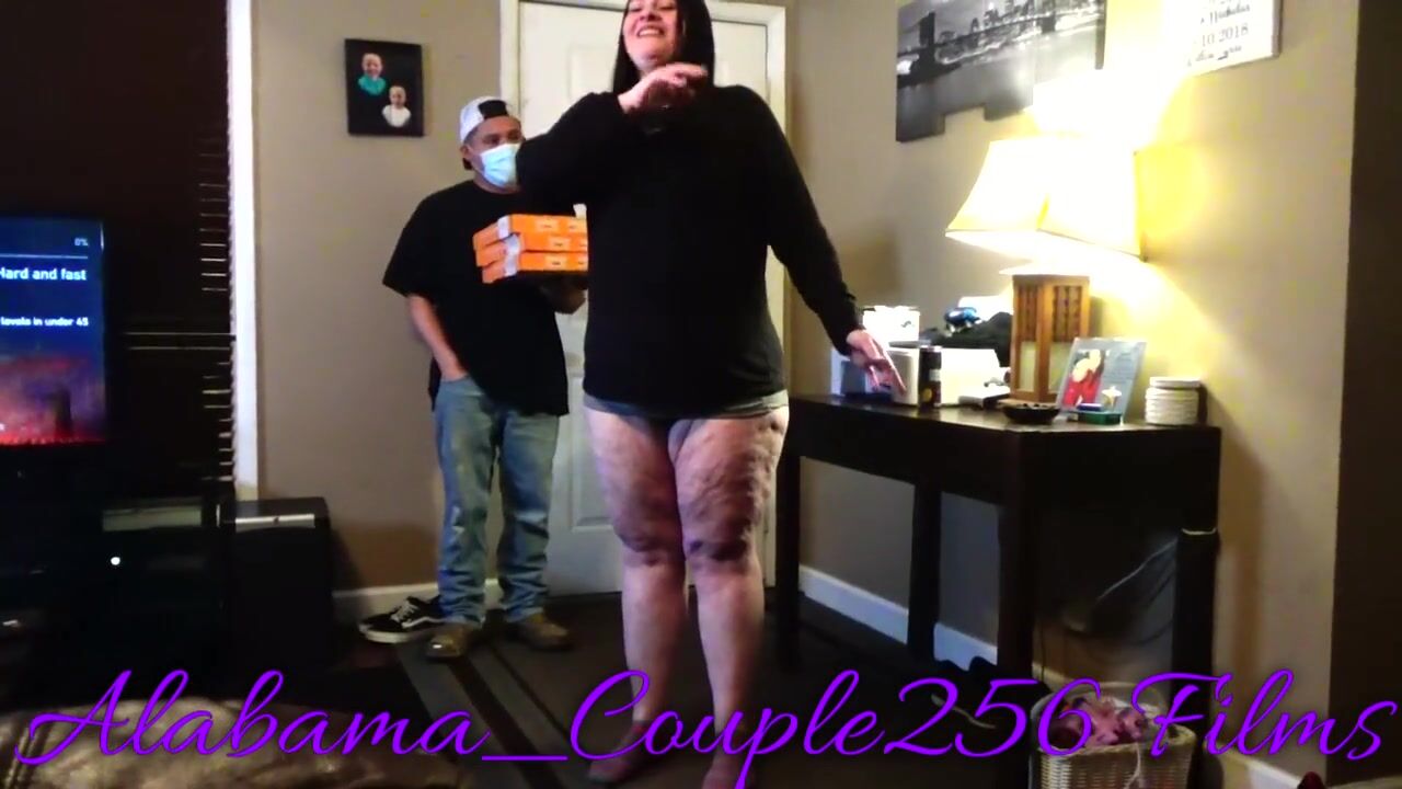 Curvy Alabama Housewife Flashes Pizza Boy and Tips him with her Snatch her Hubby Joins the