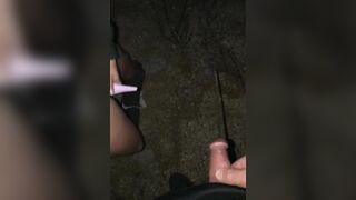 Hubby & Ex-Wife Stand to Peeing together Outdoor, she uses a go bimbos / She-wee Device as we Peed