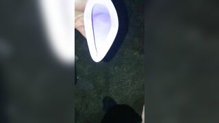Hubby & Ex-Wife Stand to Peeing together Outdoor, she uses a go bimbos / She-wee Device as we Peed