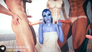 [OVERWATCH] Widowmaker Gangbanged inside the Sauna 3D Anime