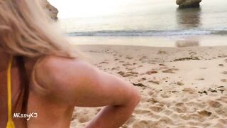 Hot Blonde with Stunning Body Loves getting Screwed at the Beach - KJ
