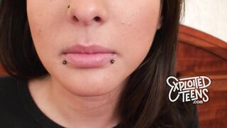 This amateur teen has her nips pierced in this POV video