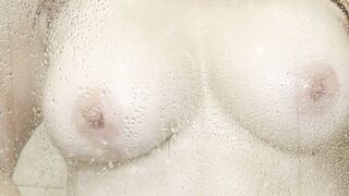 I Play with my Long Tits into the Shower for You!