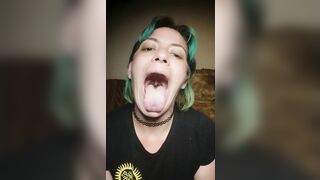 Close up of Face and Throat while Performing Lion's Breath