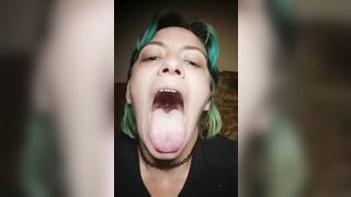 Close up of Face and Throat while Performing Lion's Breath