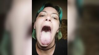 Close up of Face and Throat while Performing Lion's Breath