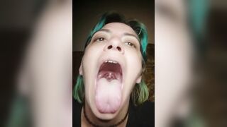 Close up of Face and Throat while Performing Lion's Breath