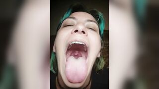 Close up of Face and Throat while Performing Lion's Breath