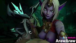 Miss Fortune & Soraka Head (with Sound) 3d Animation ASMR Animated League of Legends ORAL SEX