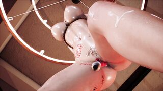 3D Real Anime: SHY bound-up_OL Fuck by 9 Inch Vibrator & has MULTIPLE SHAKING SQUIRT ORGASMS!