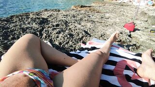 Day one Outdoor Beach, Touching Snatch into Front of People, Risky
