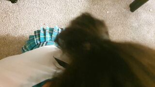 Thick Pigtailed cougar Throatfucked until Icum into her Throat