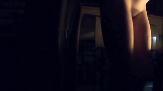 Big Tit College Coed 18 Pet Collared and Leashed outdoor by the Fire Pit for Sexual Outside Sex dare