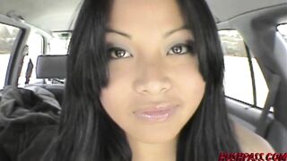 Shy eighteen Angelique offer a Back Seat Oral Sex