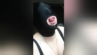 Oral Sex into Mask with Cum inside Vagina