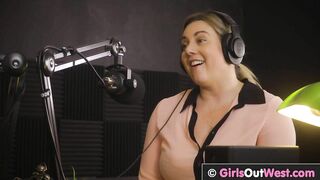Chubby big titted cunt with mouth licks unshaved twat and booty into the