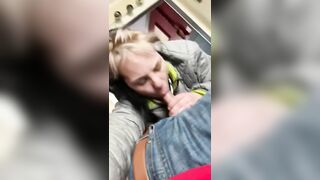 Sucking Off Penis with People inside Room