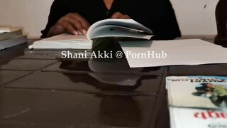 Old Woman Voyeur and Finger under the Table into Outdoor Library Masturbate and Cum