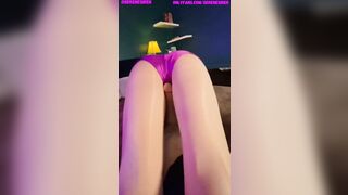 Dressed Female inside Shiny Satin Disco Shorts & Silky Tights Thighjob