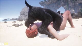 Demons Gang Bang Goddess on the Beach | Gang Bang Monster | 3D Porn Wild Life