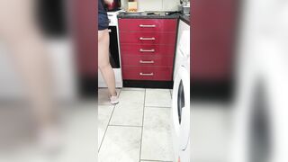 Step Milf Prepares Food Nude without Underwear got Fuck by Step Son into the Kitchen