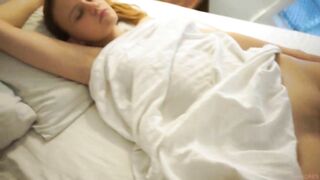 I wake my stepsister with a penis on her lips