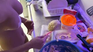 HUGE JUGS BLONDE FUCK WHILE BAKING CAKE
