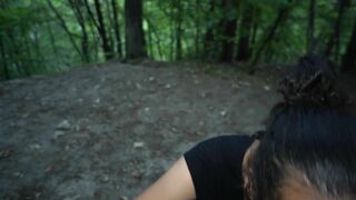 Risky Outside Fellatio at Park Bench by Hottie Amateur Mixed Beauty inside Busy Park People Walking near by
