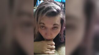 Luna Blows and Plays with Daddy's Thick Penis