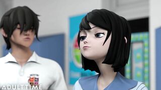 ADULT TIME - Animated Sex University College Girl Demonstrates her Erotic Prowess on Stepdaddy's Dick