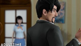 ADULT TIME - Animated Sex University College Girl Demonstrates her Erotic Prowess on Stepdaddy's Dick