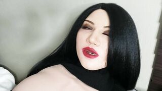 Female Masking Bondage: Pregnant Silicone cougar Doll Pleasures herself with Dildo Roleplay.....