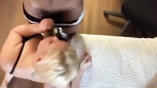 Huge Tit Blonde Deepthroats big black dick inside Hotel