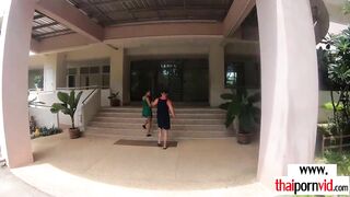 Big Tit amateur tattooed Thai 18 yo Polly showing off and fucking a