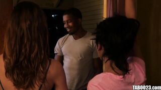 Blind Kasey Warner tastes a Black Cock