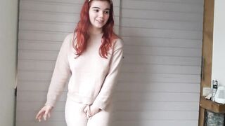 Sweet talk pee desperation while smoking and pee inside pants