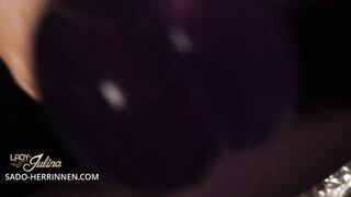 Become Lady Julinas rubber slave and strap-on sucker
