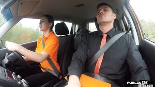 Real euro publically fuck after driving test