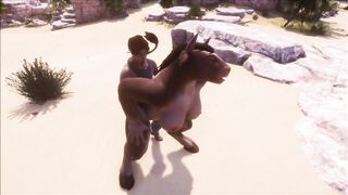 Furry Cow Milks him (Wildlife Game)