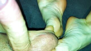 Amateur Footjob #71 Extremely Beauty Sockjob inside Black Ankle Sock