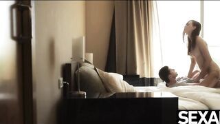 Watch as this Cutie red head squirts on her BF's big