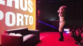 Stripping to nailed on stage in Portugal